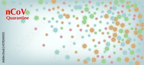 nCoV Quarantine Vector Banner. Virus Protection Flat Corona Web Page. 