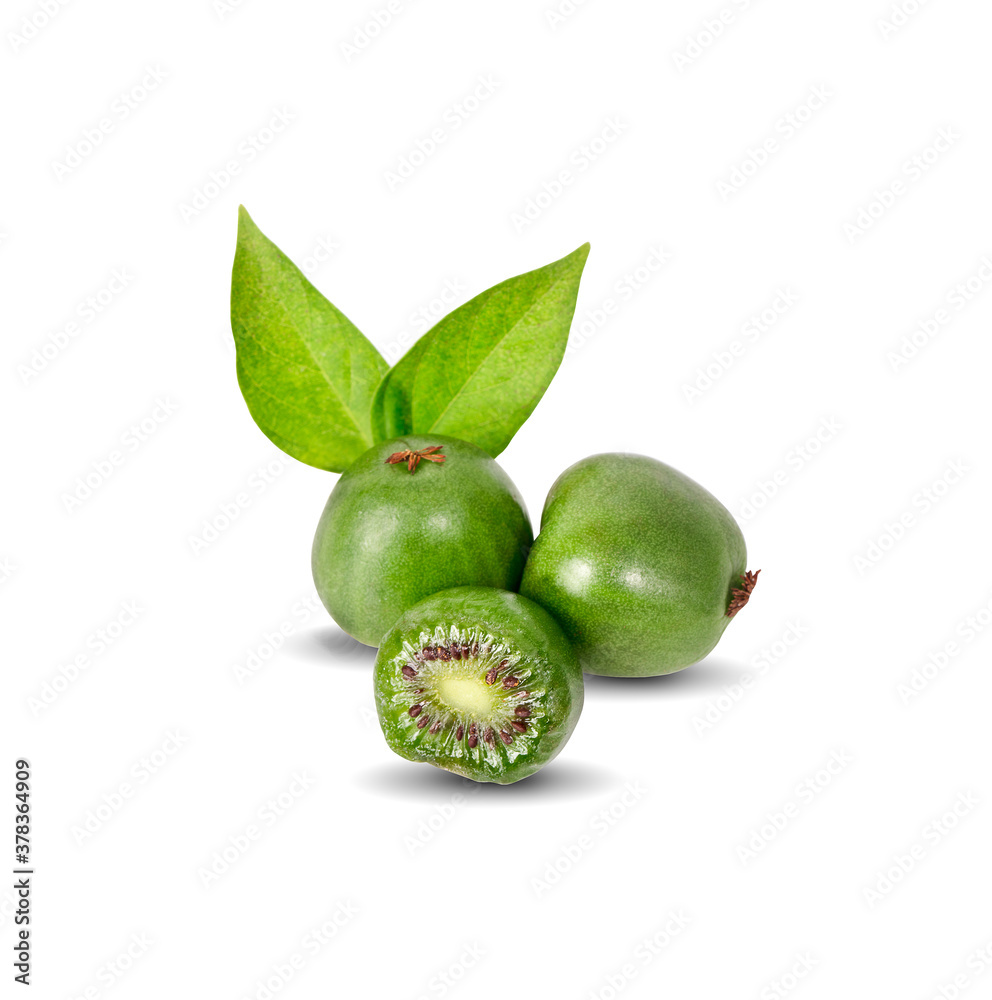 Obraz premium mini kiwi baby fruit an isolated on white background