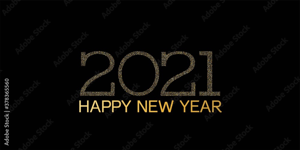 Golden 2021 Sparkling Card Graphic 2021 Icon Texture. Christmas Logo 
