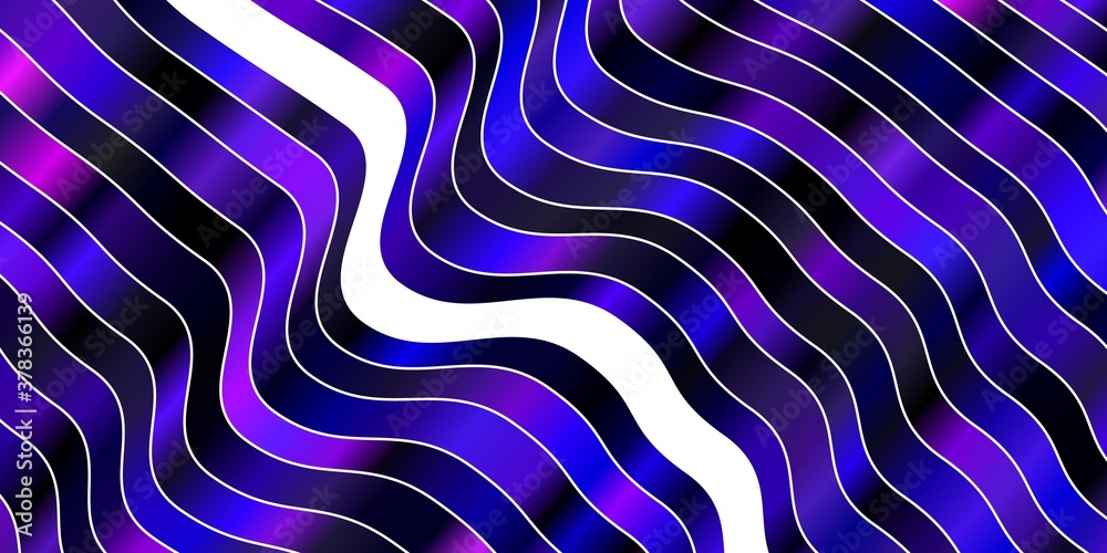 Dark Purple vector background with bent lines. Abstract illustration with gradient bows. Pattern for business booklets, leaflets Dark Purple vector background with bent lines. Abstract illustration with gradient bows. Pattern for business booklets, leaflets