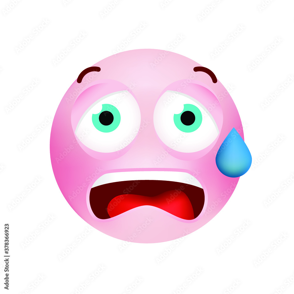 Fototapeta premium Cute Emoticon with Cartoon Style on White Background . Isolated Vector Illustration 