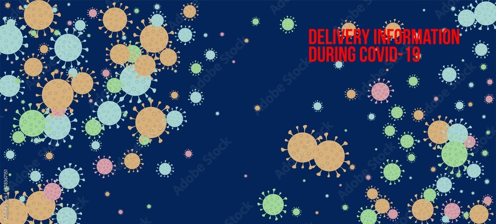 Delivery During COVID-19 Banner. Virus Protection Flat Corona Web Delivery During COVID-19 Banner. Virus Protection Flat Corona Web