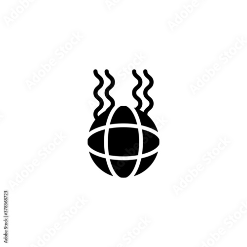 Global Warming Icon in black flat glyph, filled style isolated on white background