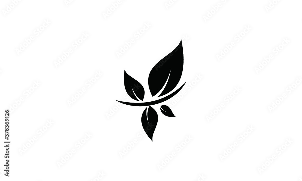 leaf buterfly logo vector 