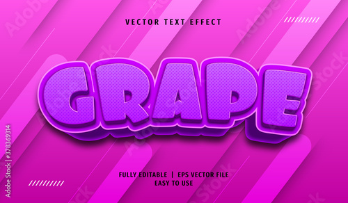 3D Grape Text effect, Editable Text Style