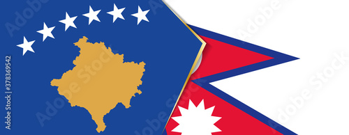 Kosovo and Nepal flags, two vector flags.