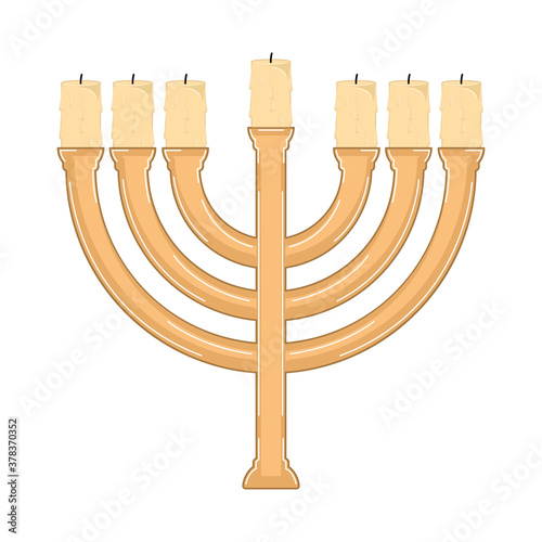 Isolated menorah icon. Cultural and religious symbol - Vector