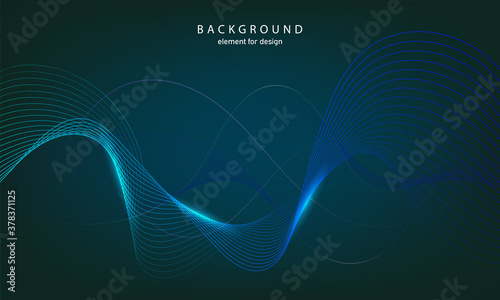 Abstract wave background. Element for design. Digital frequency track equalizer. Stylized line art. Colorful shiny wave with lines created using blend tool. Curved wavy line smooth stripe Vector