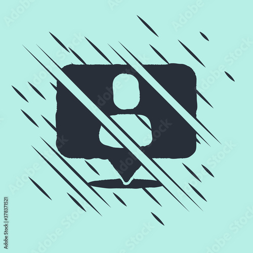 Black Head hunting icon isolated on green background. Business target or Employment sign. Human resource and recruitment for business. Glitch style. Vector.