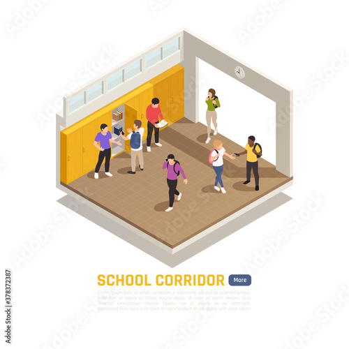High School Corridor Composition