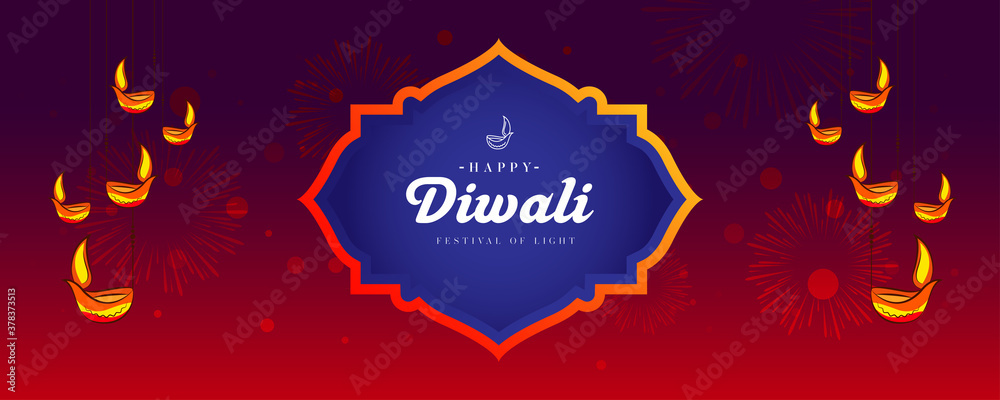 Happy Diwali Banner Background Template Design Vector Illustration