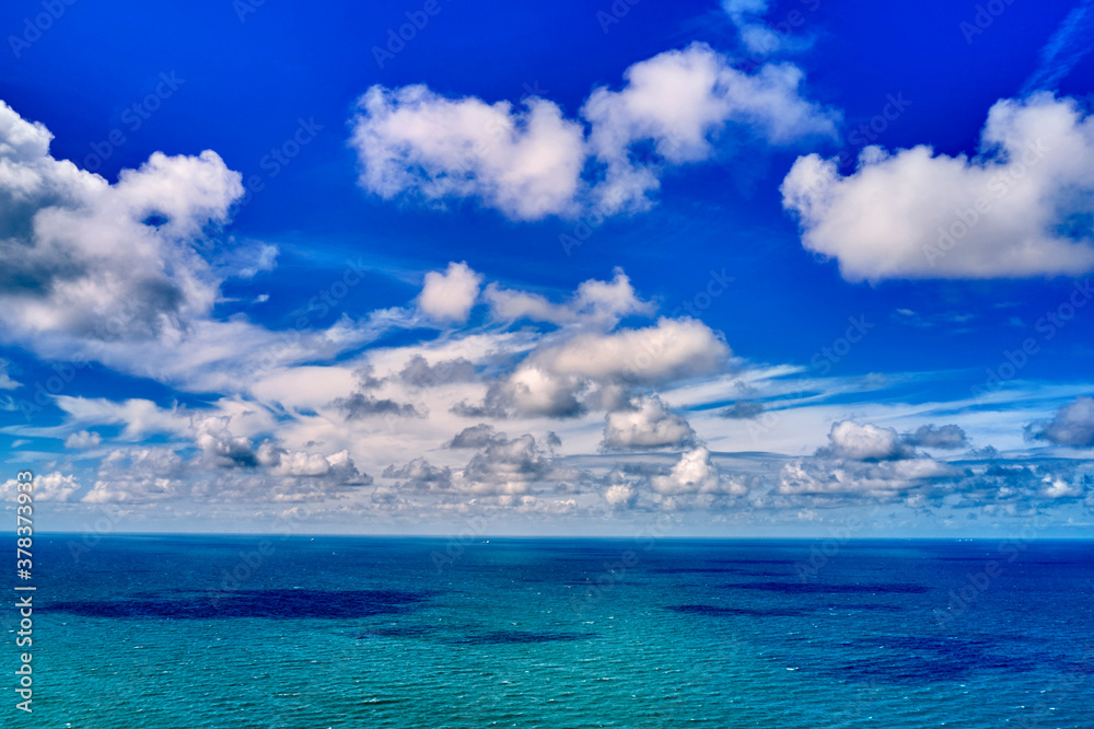 Panoramic beautiful seascape with cloud on a sunny day