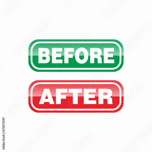 Before and After Text with Glossy Effect Vector