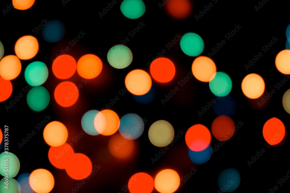 Colorful Bokeh Christmas New Year colorful card illustration