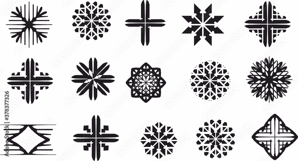 decorative element pattern mandala set