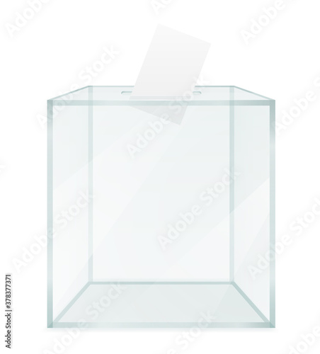 glass transparent ballot box for election voting vector illustration