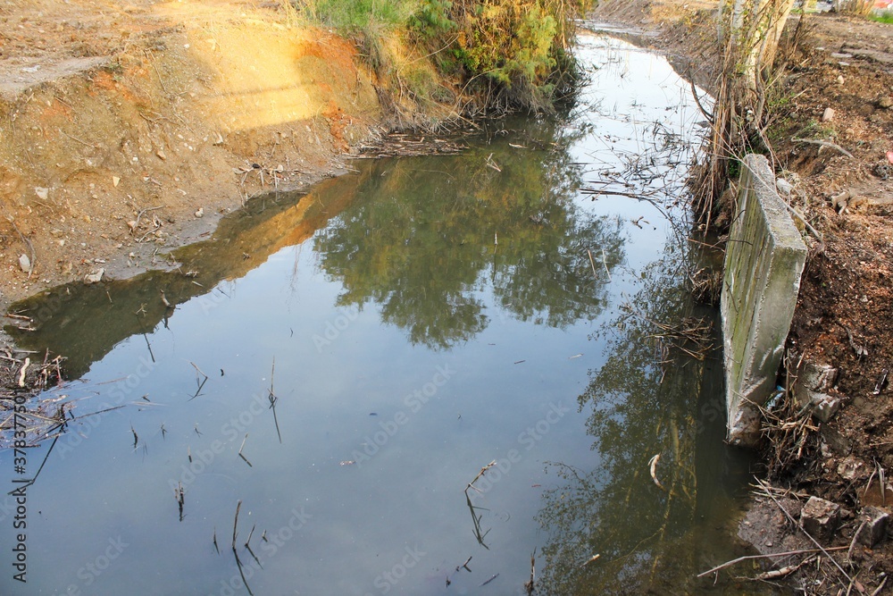 Stream overflow in the outskirts of Athens in Attica, Greece. Stream overflow in the outskirts of Athens in Attica, Greece.