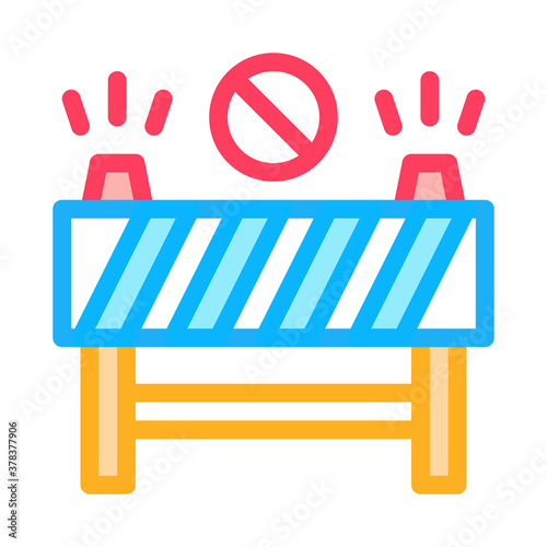 road barrier icon vector. road barrier sign. isolated contour symbol illustration