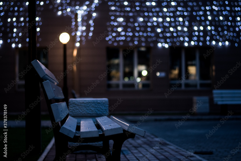 bench in the night