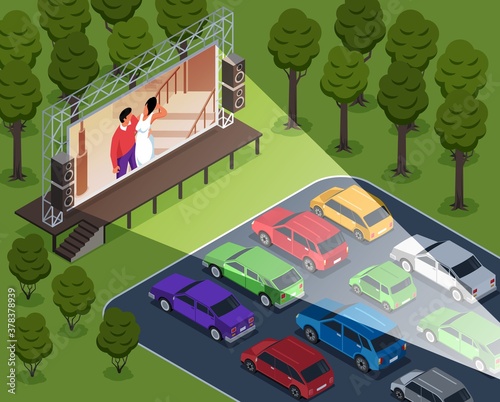 Drive-In Cinema Composition
