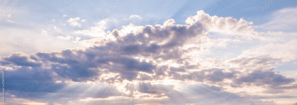Sky with cloud on  sunset time. Panoramic image.