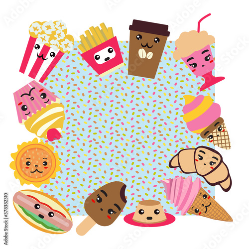 Background with fast food cute background.