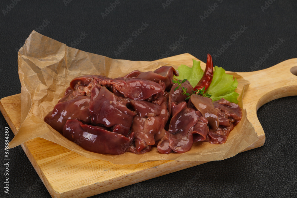 Raw chicken liver ready for cooking Raw chicken liver ready for cooking