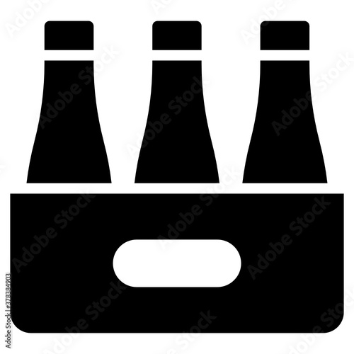 
Bottles crate vector in editable filled style 
