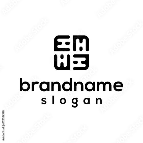 Initial HM logo design vector