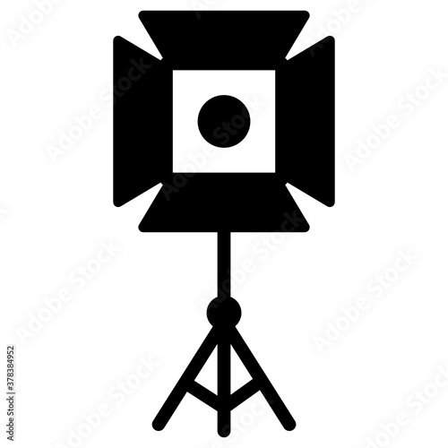 
A glyph vector design of camera light icon

