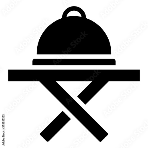 
Food serving tray icon style, editable vector 
