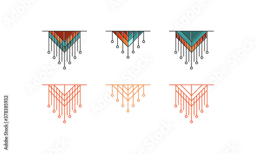 Bohemian jewelry logo design vector