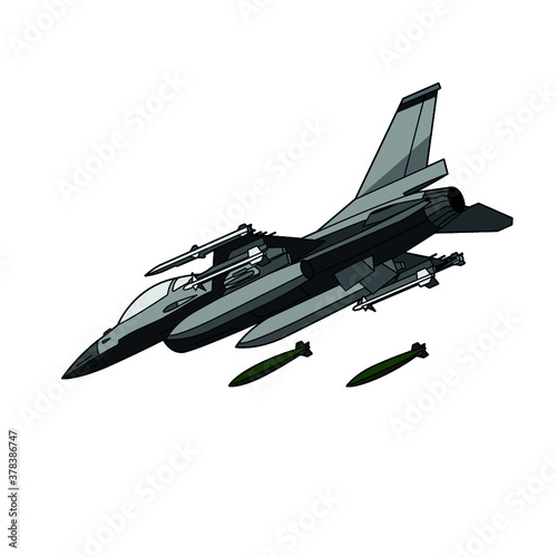 F-16 dropping MK-83 Bombs