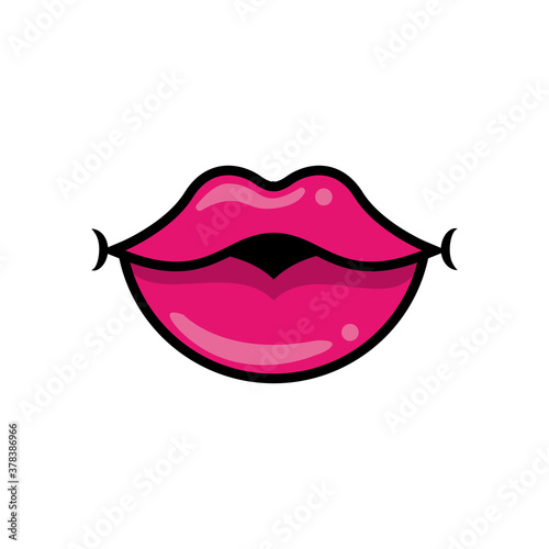 Pop art mouth closed fill style icon