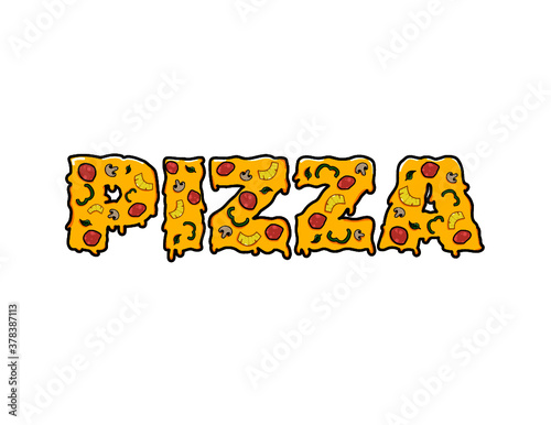 Pizza Text Illustration