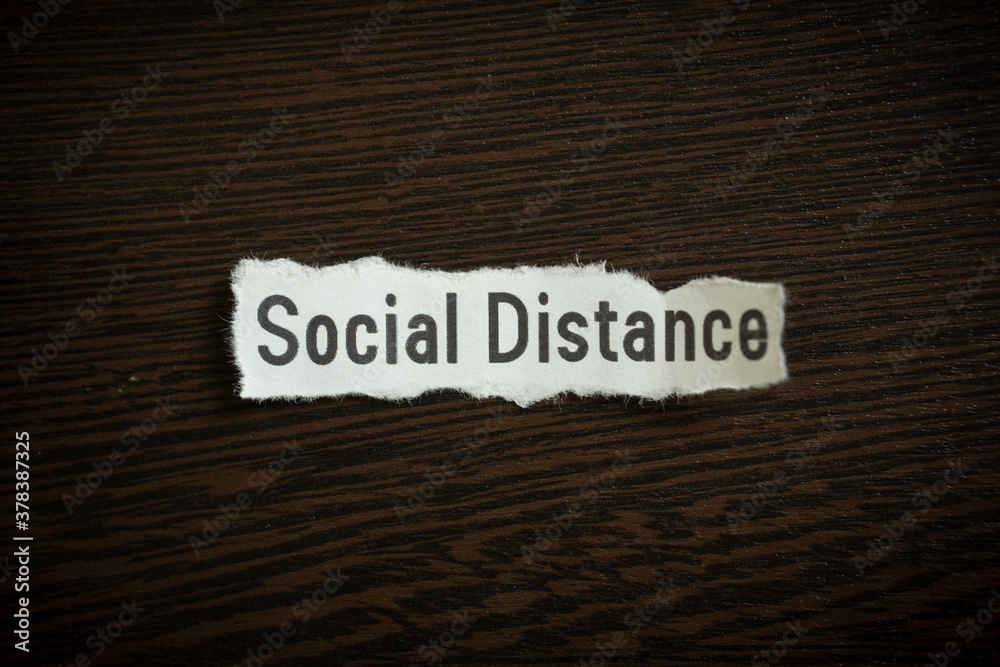 Obraz premium Social Distance - Scrap pieces of paper