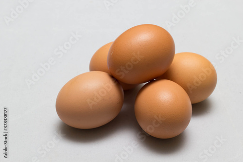 chicken eggs on the table. Farm products, natural eggs.