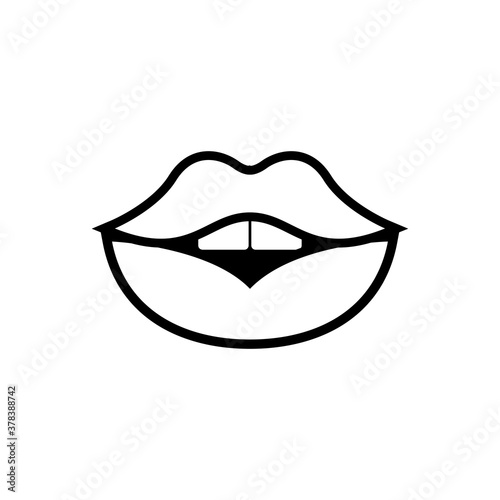 Pop art mouth open line style icon
