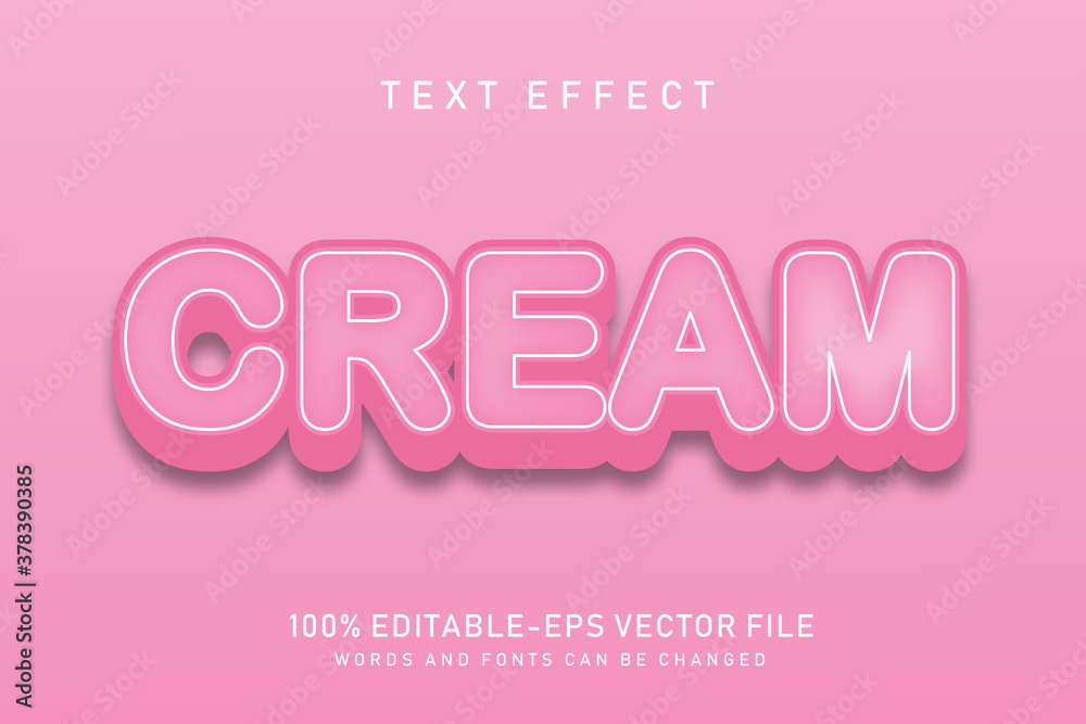 cream text effect editable vector file text design vector