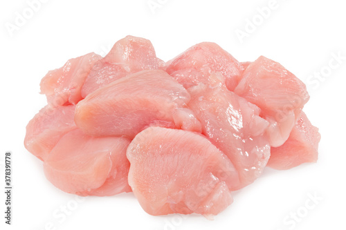 Raw chicken fillet isolated on white background