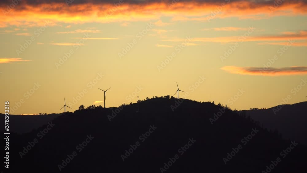Windpower Turbines on Sunset Windpower Turbines on Sunset