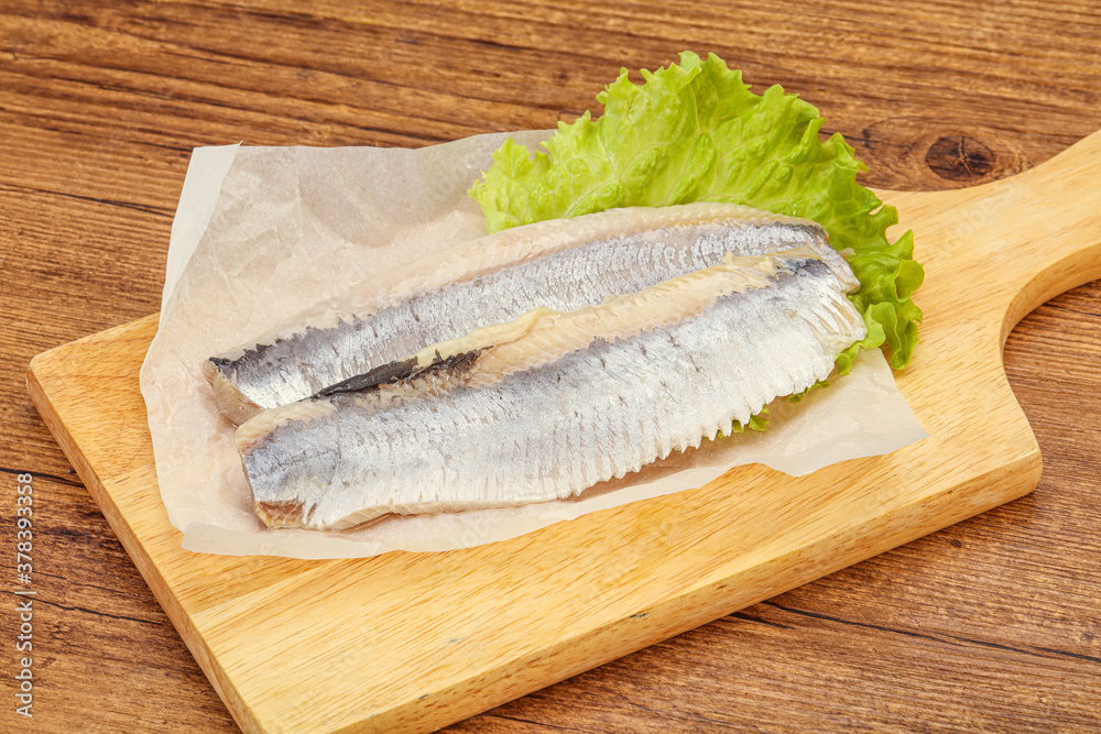 Herring fillet with salad leaves Herring fillet with salad leaves