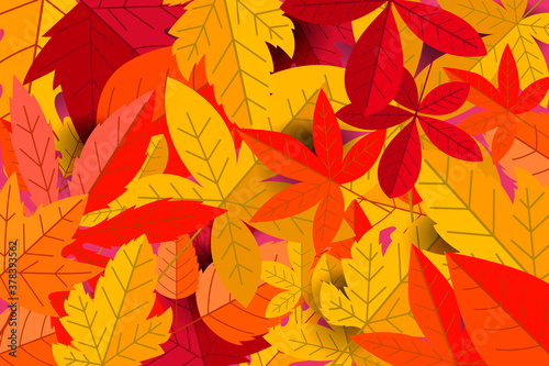 Background with autumn leaves. Design element for poster, card, banner, flyer. Vector illustration © liubov