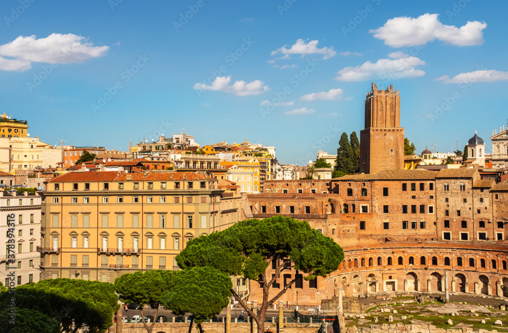 Forum Romanum view from the Capitoline Hill in Italy, Rome. Travel world