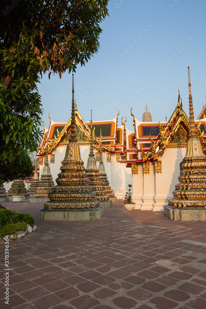 Buddhist Temple wat Pho /Stupa at Bangkok, Thailand