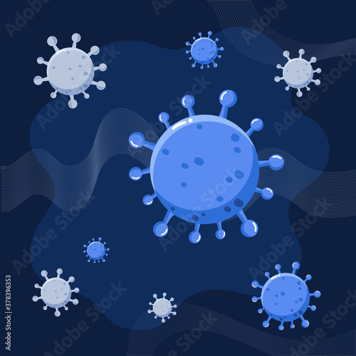 Set of Corona Virus vectors. CoronaVirus attack. Covid-19.