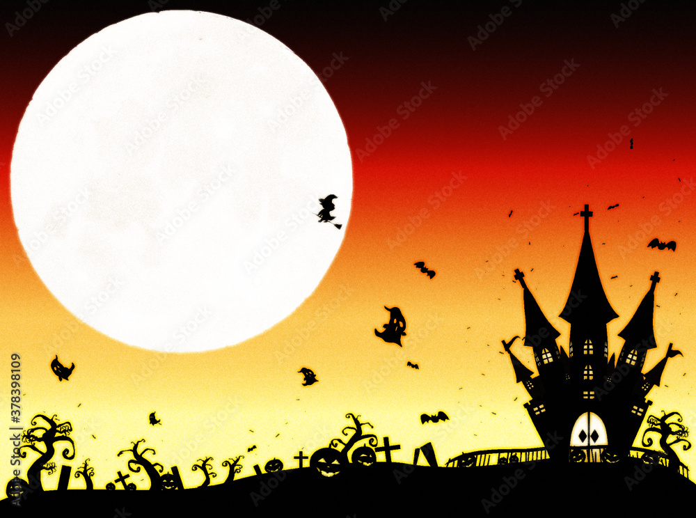 ハロウィン　満月の夜　クリーミーオレンジ