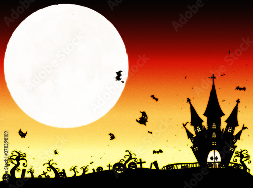 ハロウィン　満月の夜　クリーミーオレンジ