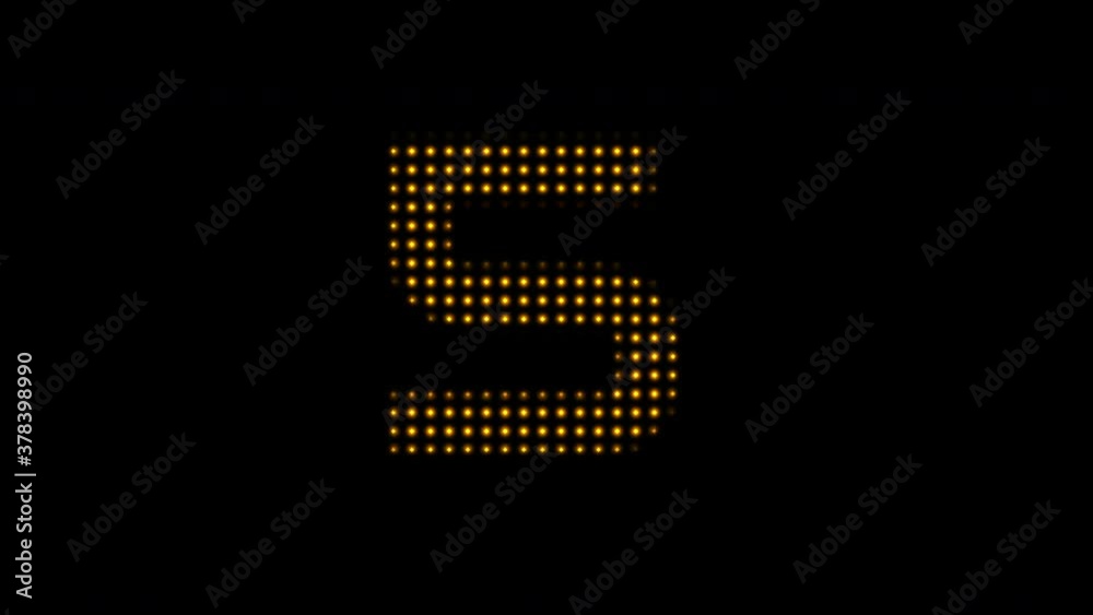 Yellow led lights countdown to start the new year. Yellow led lights countdown to start the new year.