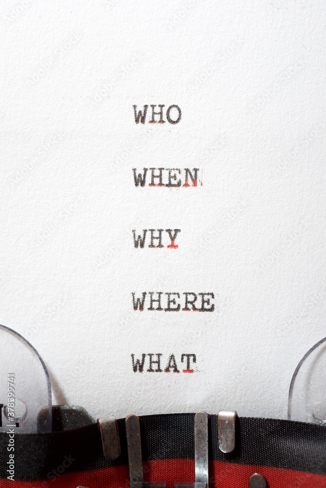 Why, who, where, when and what questions Stock Photo | Adobe Stock